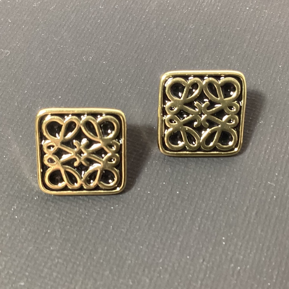 Loewe Gold and Black Filigree Earrings